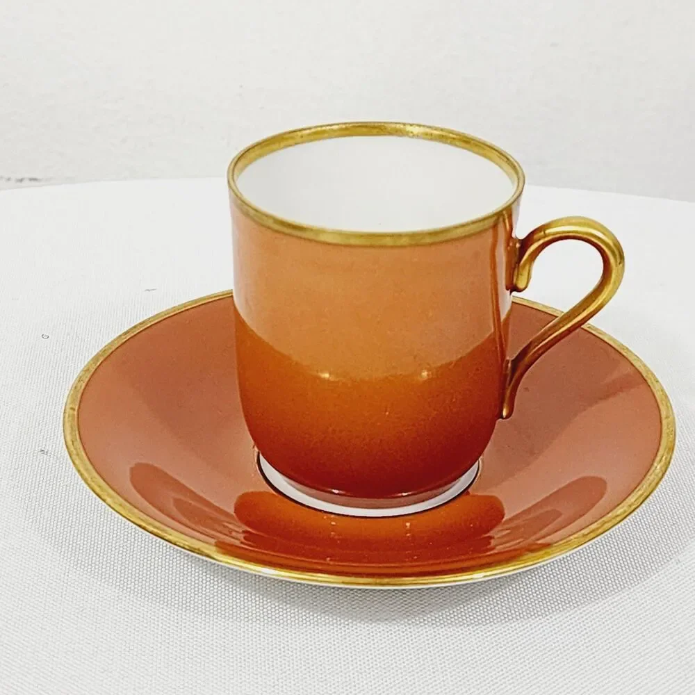 Bing Grondahl Denmark Confetti Espresso Cups Saucers Set 4 Multi Harlequin Gold